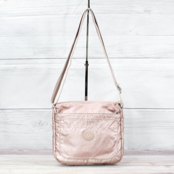 Kipling Handbags - Kipling Womens Pink Nylon Flap Crossbody Shoulder Sling Bag
